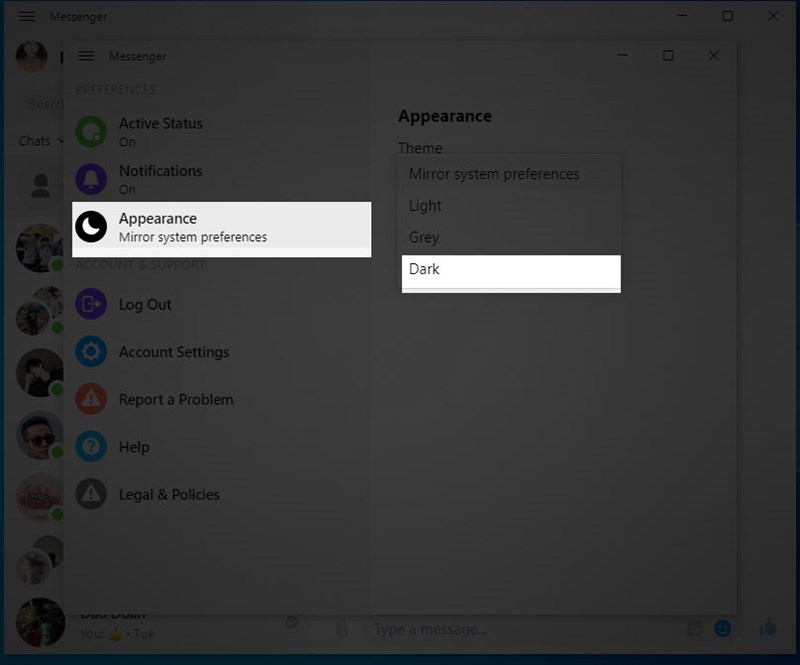 Cài đặt Facebook Messenger nền tối trền Windows 10 đơn giản nhất