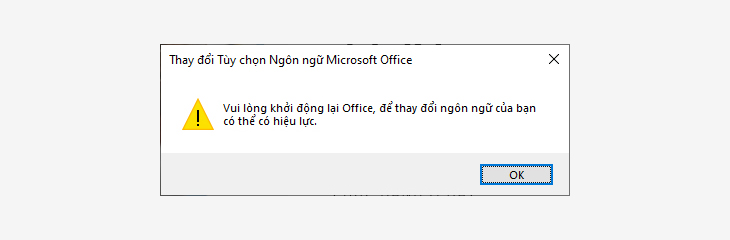 Khởi động lại phần mềm Microsoft Office