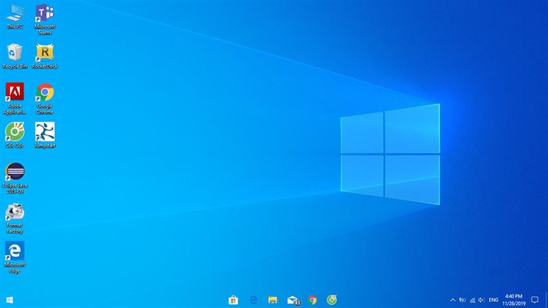 Cách đưa icon ra giữa và làm trong suốt thanh Taskbar trên Windows