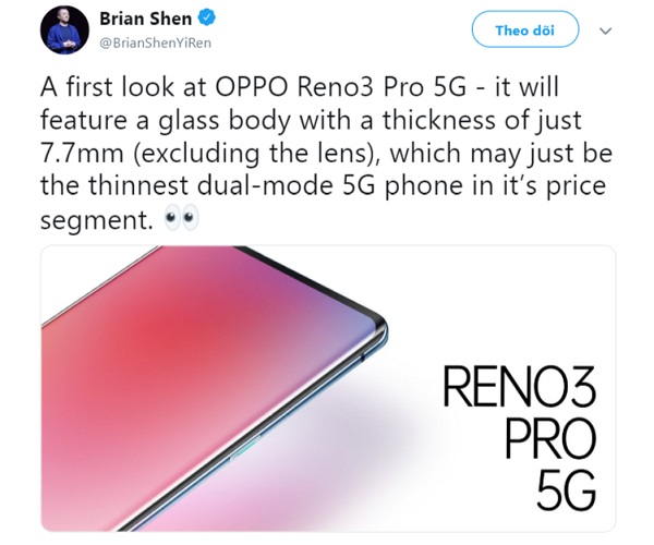 OPPO Reno3 Pro 5G bất ngờ xuất hiện với màn hình cong tràn hai cạnh OPPO Reno3 Pro 5G bất ngờ xuất hiện với màn hình cong tràn hai cạnh