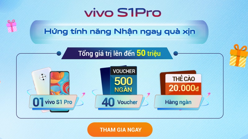 Chơi game trúng Vivo S1 Pro Chơi game trúng Vivo S1 Pro