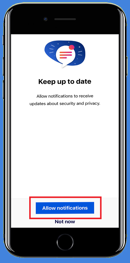 Chọn Allow notifications để nhận thông báo từ ứng dụng