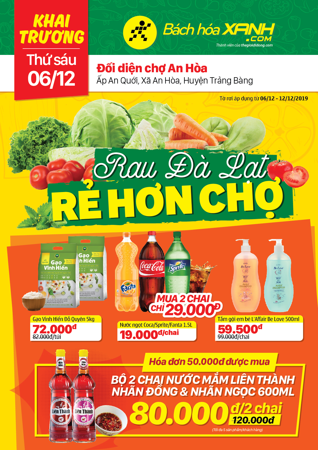 Cửa hàng Bách hoá XANH Ấp An Quới, Xã An Hòa khai trương 6/12/2019