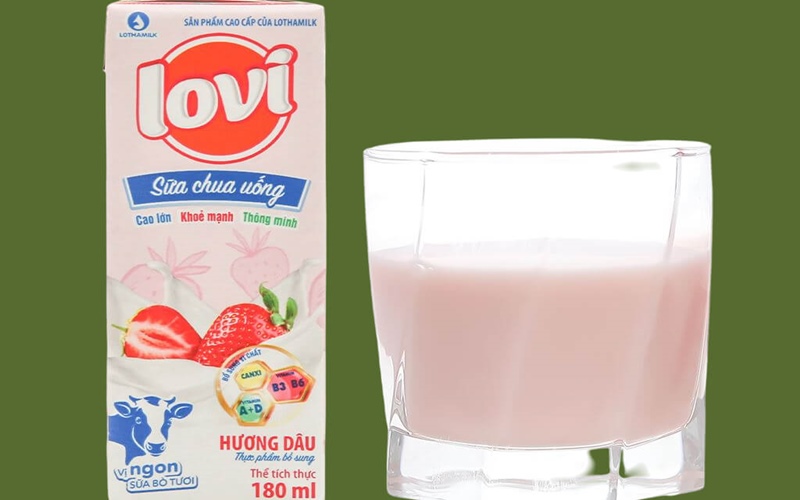 Sữa chua uống hương dâu Lothamilk Lovi