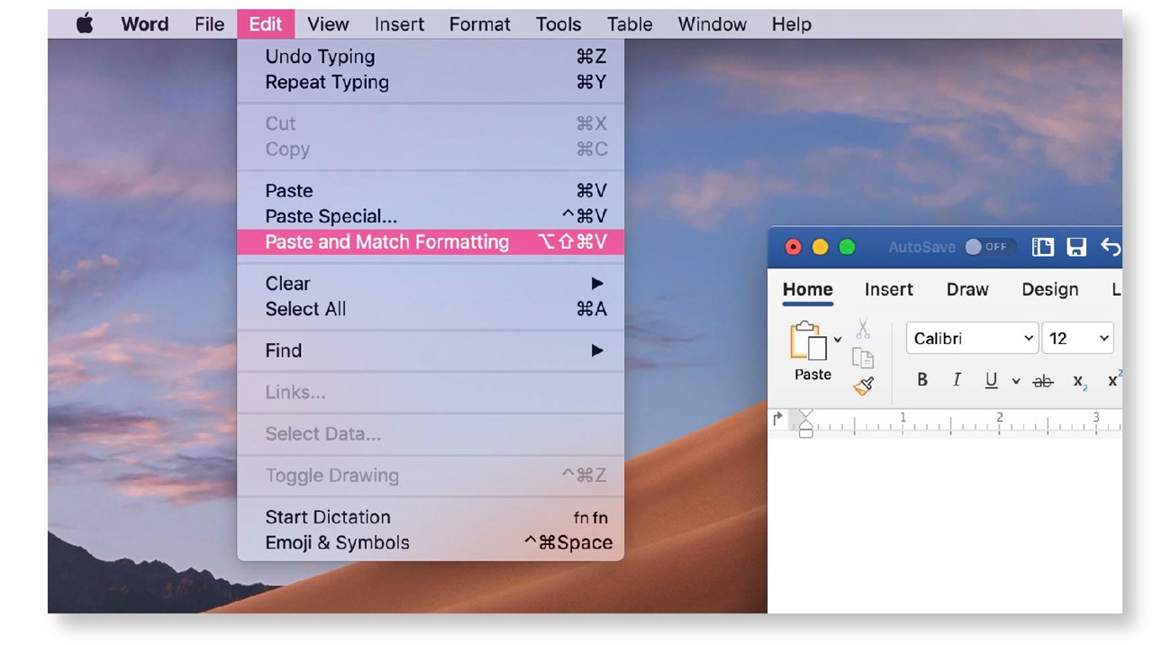 Những thủ thuật Copy và Paste đơn giản trên MacBook có thể bạn chưa biết > Sao chép không giữ lại định dạng gốc