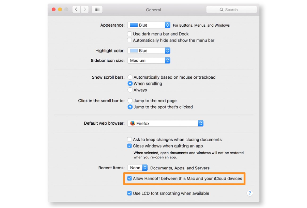 Những thủ thuật Copy và Paste đơn giản trên MacBook có thể bạn chưa biết > chọn Allow Handoff between this Mac and your iCloud devices