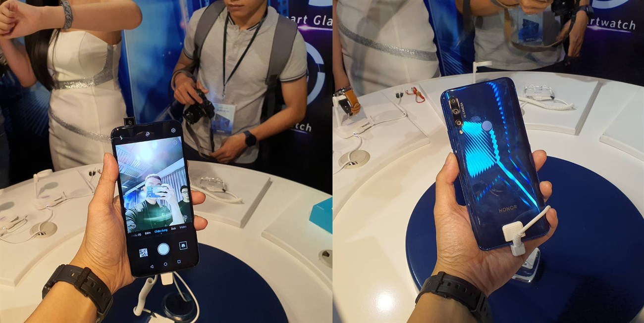 Mặt trước và sau của điện thoại Honor 9X