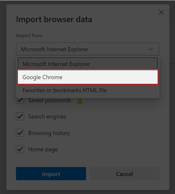 Chọn Google Chrome