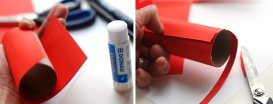 use red paper to wrap the core