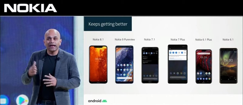 Pranav Shroff - Tổng giám đốc toàn cầu của HMD Global đã tuyên bố trên sân khấu rằng Nokia 7.1 sẽ được cập nhật lên Android 10 vào đầu tuần tới