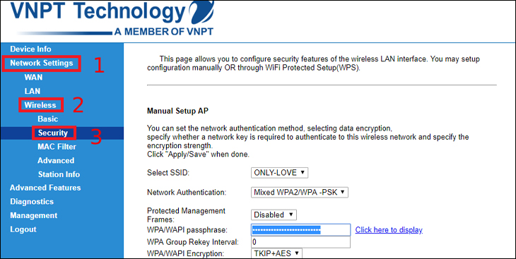 Click on Network Settings and select Wireless and Security