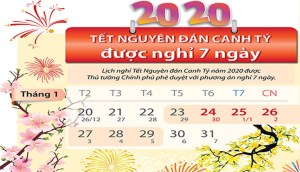 Lịch nghỉ Tết nguyên đán - Canh Tý 2020