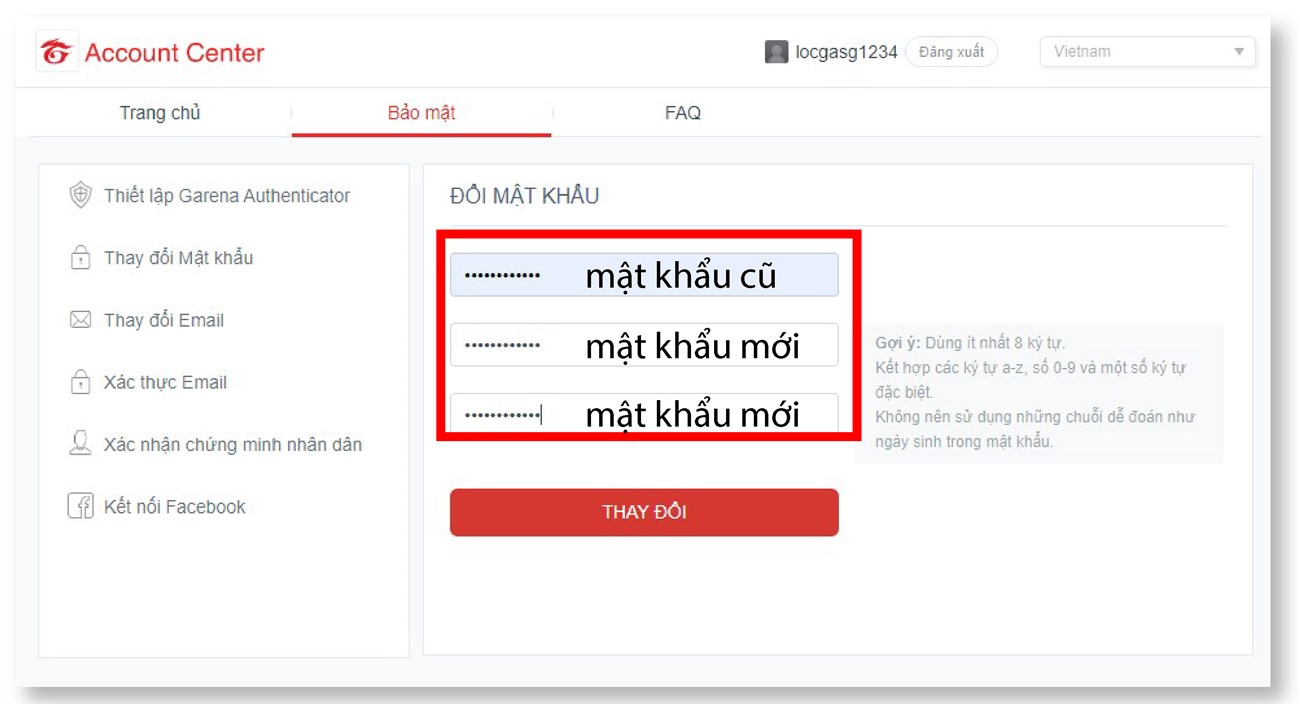 Nhập mật khẩu mới