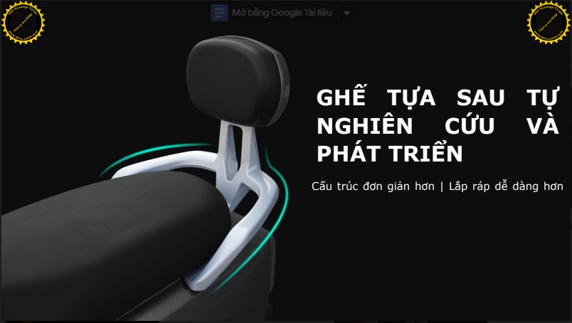 Ghế tựa sau của xe điện YADEA