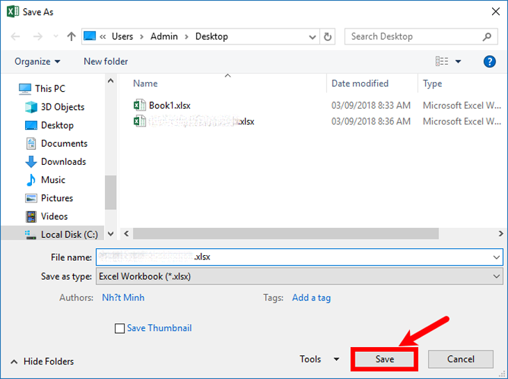 Nhấn Save để lưu file