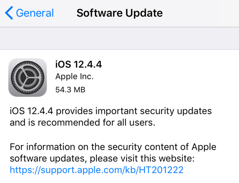 Apple bất ngờ phát hành bản vá bảo mật iOS 12.4.4 cho iPhone 5s và iPhone 6