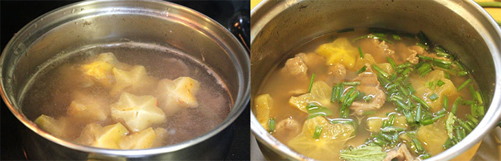 Bước 2 Nấu canh chua thịt bò với khế Canh chua bắp bò nấu khế 