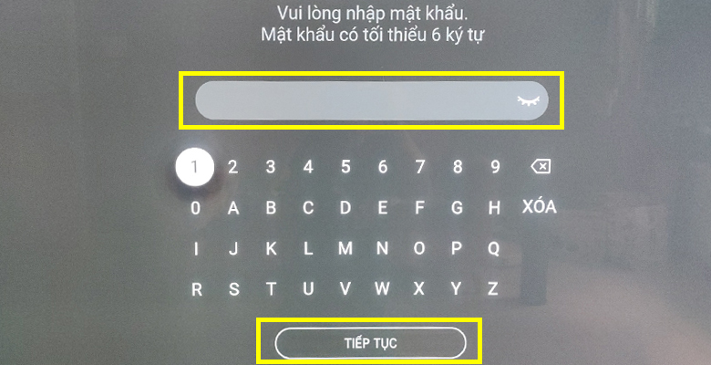 Cách kích hoạt gói khuyến mãi VieOn trên smart tivi LG > Tạo mật khẩu tài khoản VieOn