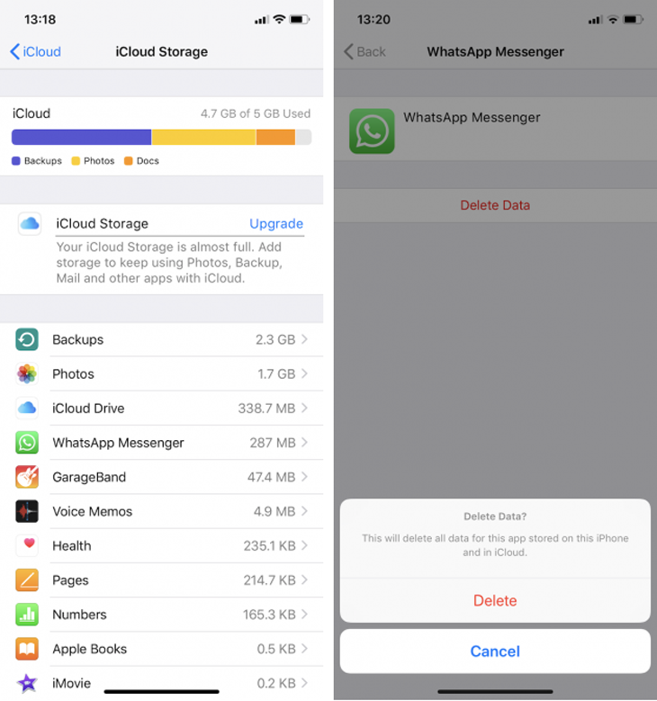 Kiểm tra dung lươnmgj iCloud