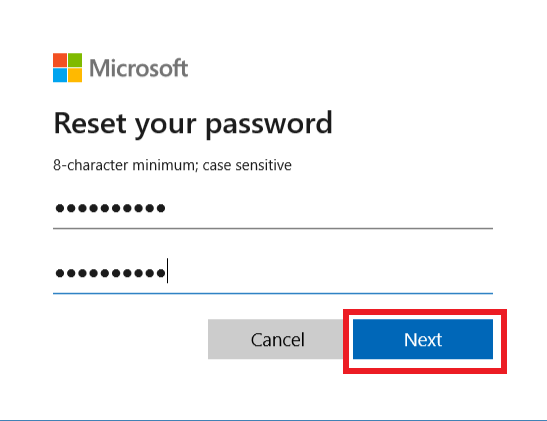 Nhập password mới cho tài khoản.