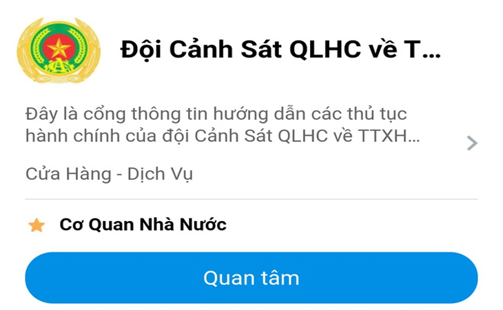 Bước 2 Cách làm thẻ căn cước, CMND online ngay trên Zalo