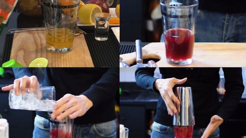 Lắc hỗn hợp nước cocktail trái cây