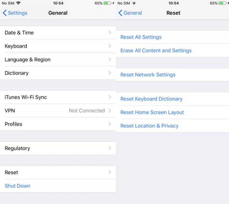 Cách reset iPhone không cần iTunes