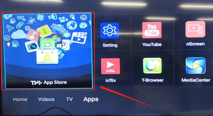 vào kho ứng dụng App Store trên smart tivi TCL