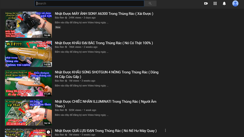 Nhặt mọi thứ trong thùng rác?