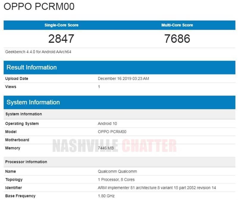 OPPO Reno3 Pro 5G xuất hiện trên Geekbench