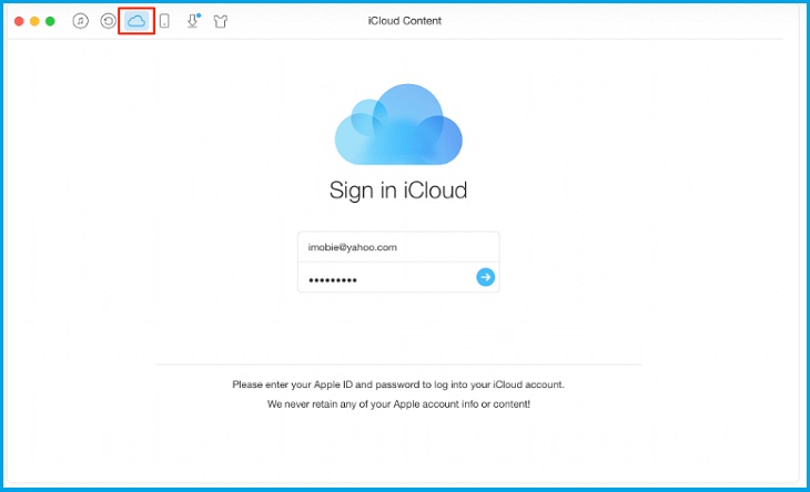 Đăng nhập vào tài khoản iCloud