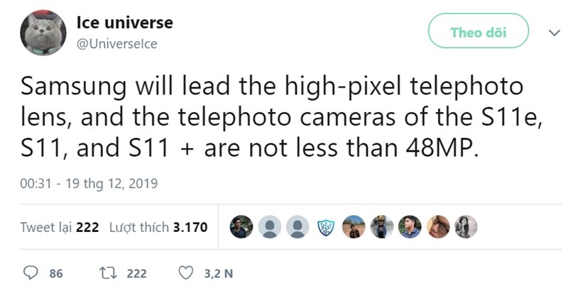 Dòng Galaxy S11 sẽ có camera tele 48 MP