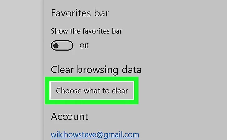 Cách xóa cache trên trình duyệt Chrome, Firefox, Safari, Edge trên điện thoại và máy tính > Chọn Choose what to clear