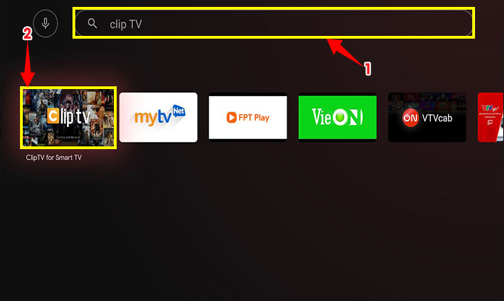 Cách sử dụng ứng dụng ClipTV trên Android tivi TCL - Tìm kiếm