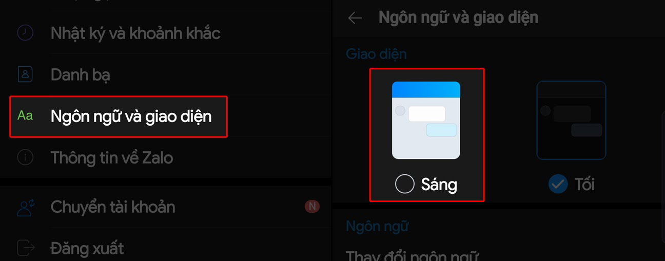 Với chế độ Dark Mode của Zalo, bạn sẽ được trải nghiệm một giao diện mới lạ, tối giản và ấm áp hơn trong việc sử dụng ứng dụng mỗi ngày. Hãy xem hình ảnh liên quan để cảm nhận được sự khác biệt khi bật chế độ Dark Mode trên Zalo.