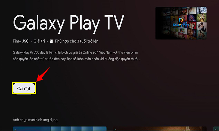 Cài đặt ứng dụng Galaxy Play (Fim+) trên tivi TCL