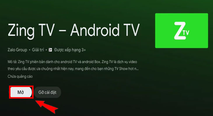 các bước cài đặt ứng dụng trên tivi