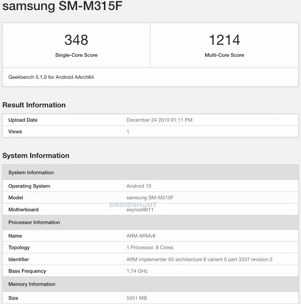Muốn có pin trâu, giá rẻ thì chờ smartphone này, Galaxy M31 vừa có mặt trên Geekbench làm rò rỉ nhiều thông số cấu hình