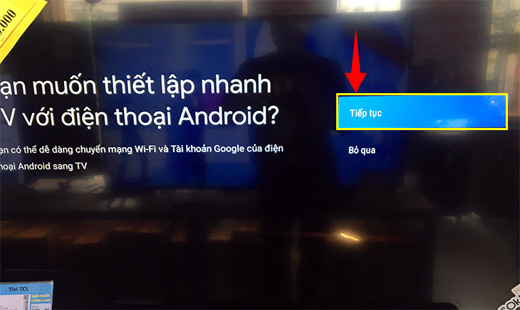 Chọn tiếp tục