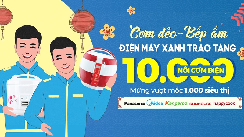 Điện máy Xanh trao tặng 10.000 nồi cơm điện 'yêu thương' cho người nghèo Điện máy Xanh trao tặng 10.000 nồi cơm điện 'yêu thương' cho người nghèo