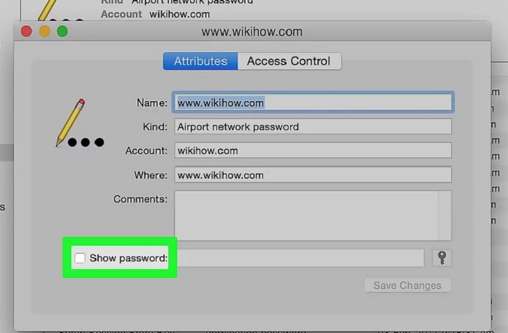 Trên tab Attributes, bạn tick vào chọn ô Show Password.