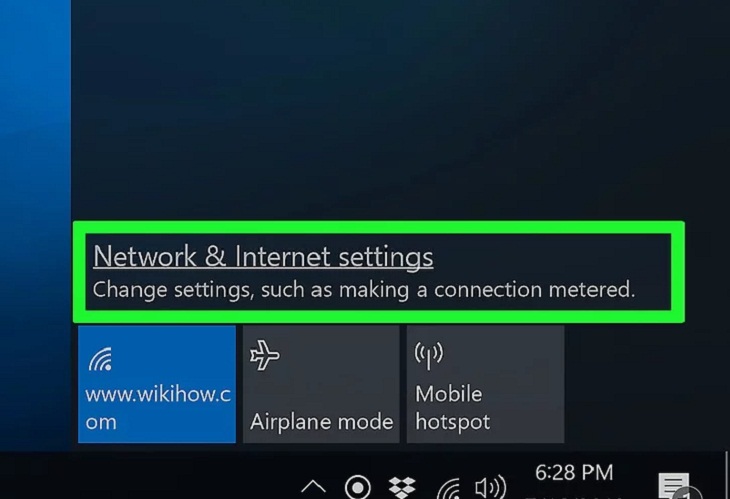 Chọn Network & Internet settings.