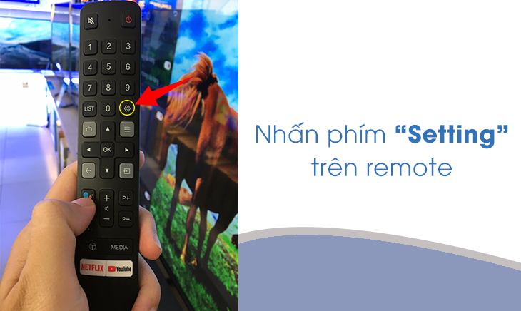 Nhấn phím setting trên remote