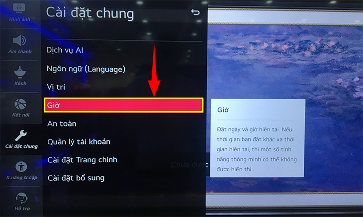 Tiếp theo, chọn mục 