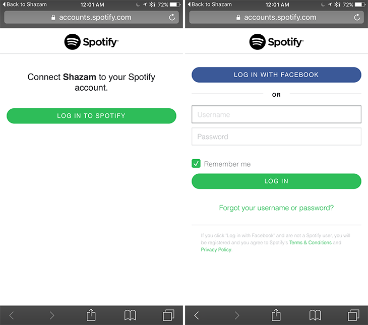 Cách điều khiển và phát nhạc trên Spotify thông qua loa Google Home > đăng nhập vào Spotify