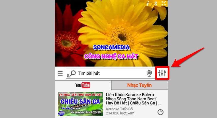 Chọn ký hiệu 3 thanh chỉnh âm