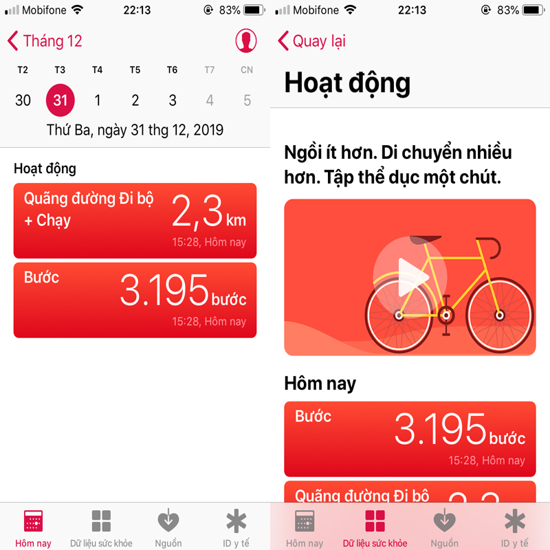 Health on iPhone giúp theo dõi tình trạng hoạt động và sức khỏe
