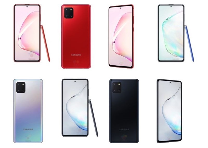 Render Galaxy Note 10 Lite tiết lộ các màu sắc bị rò rỉ trước đó
