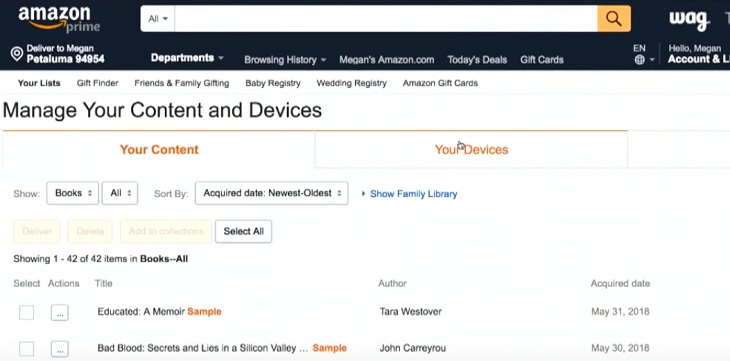 Cách quản lý và xóa dữ liệu giọng nói trên Amazon Alexa > Manage Your Content and Devices 