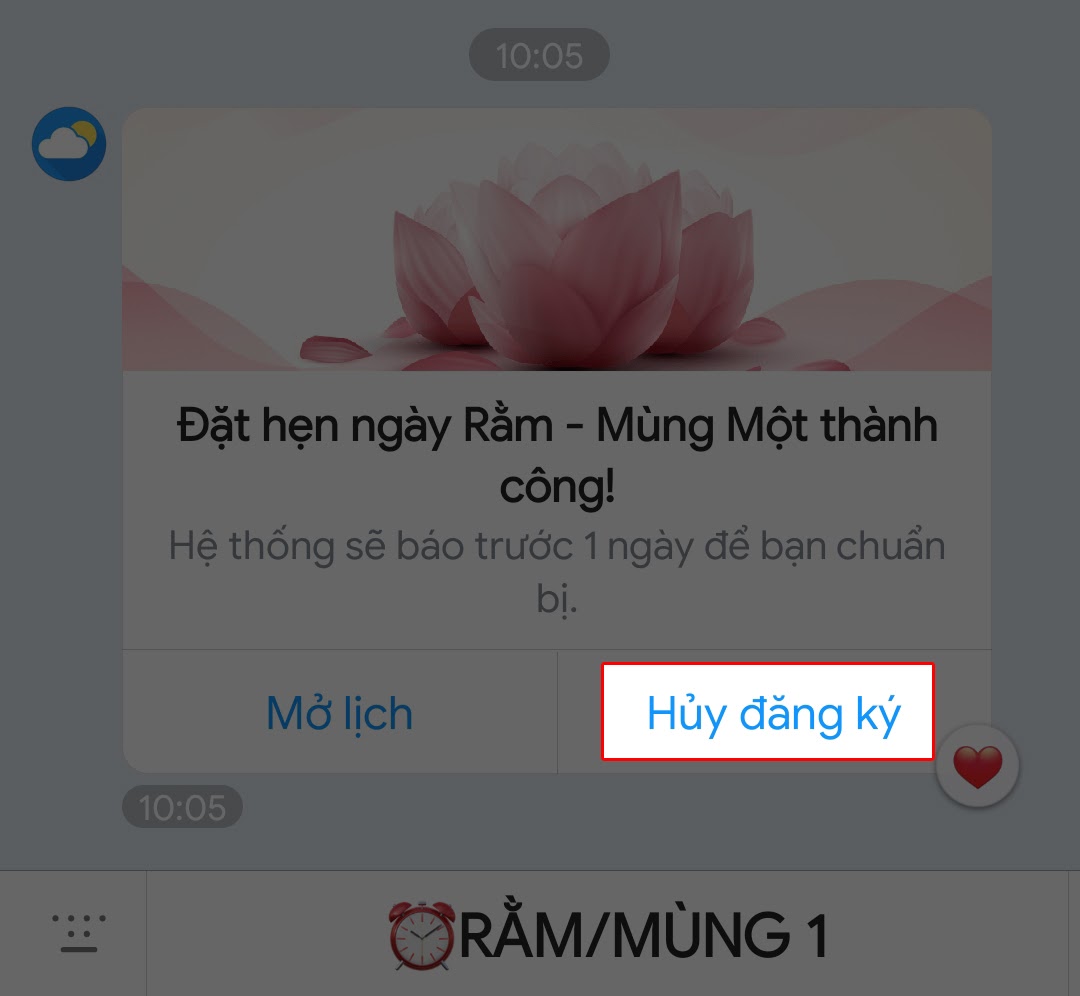 Hủy đăng ký âm lịch